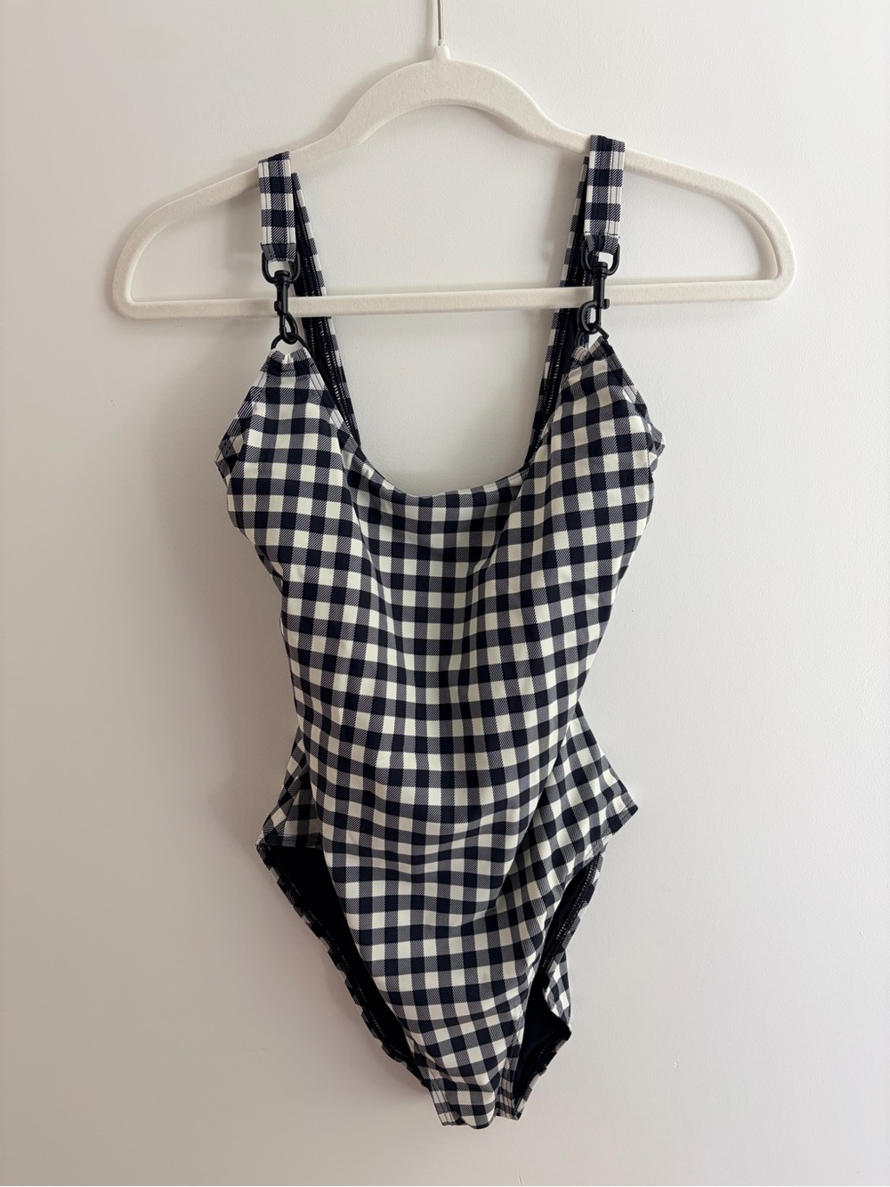Tory Burch Black and White Gingham One-Piece Swimsuit